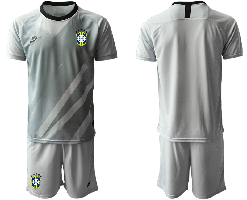 Men 2020-2021 Season National team Brazil goalkeeper grey Soccer Jersey